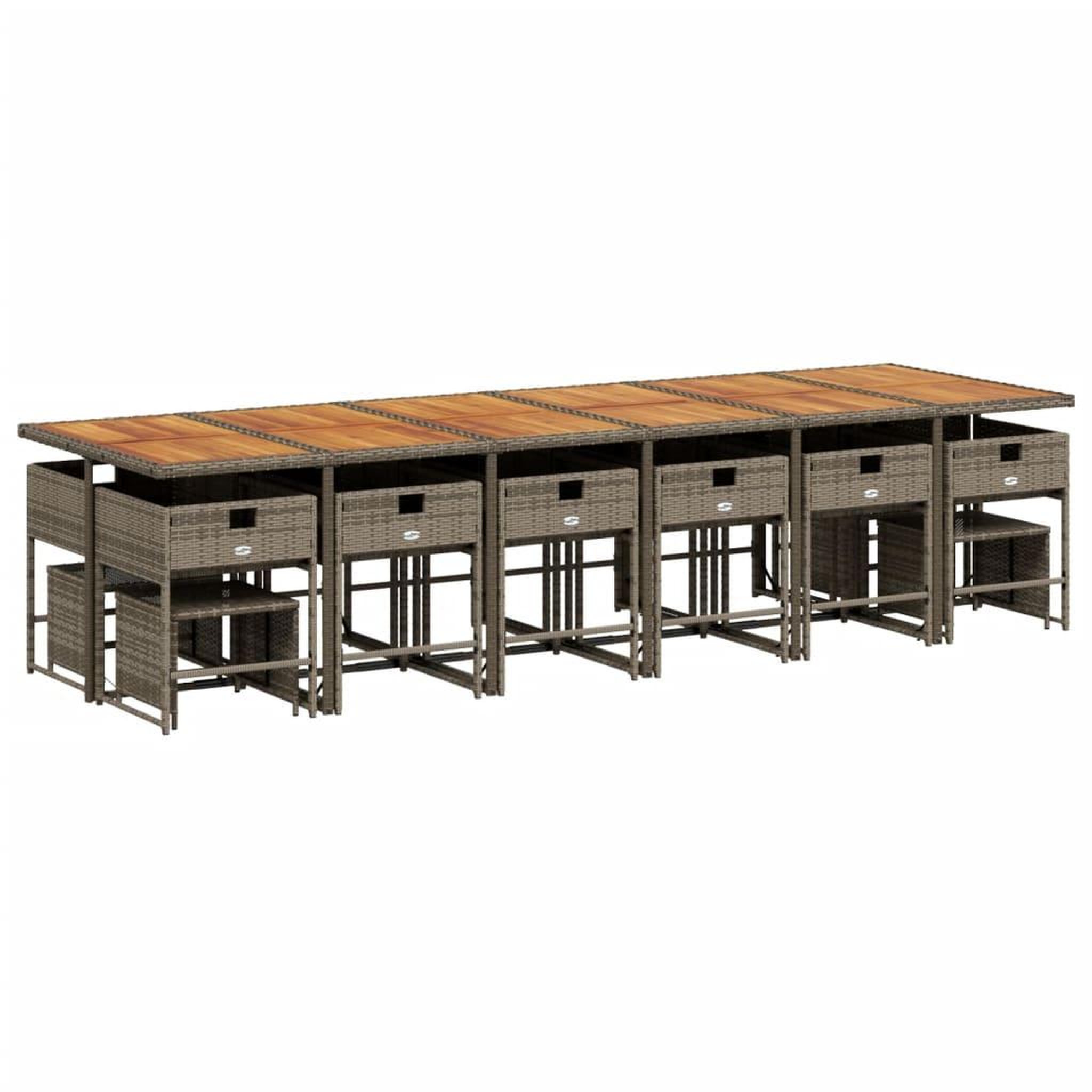 Voir la diapositive 5 : VIDAXL Ensemble a manger de jardin 17 pcs et coussins resine tressee