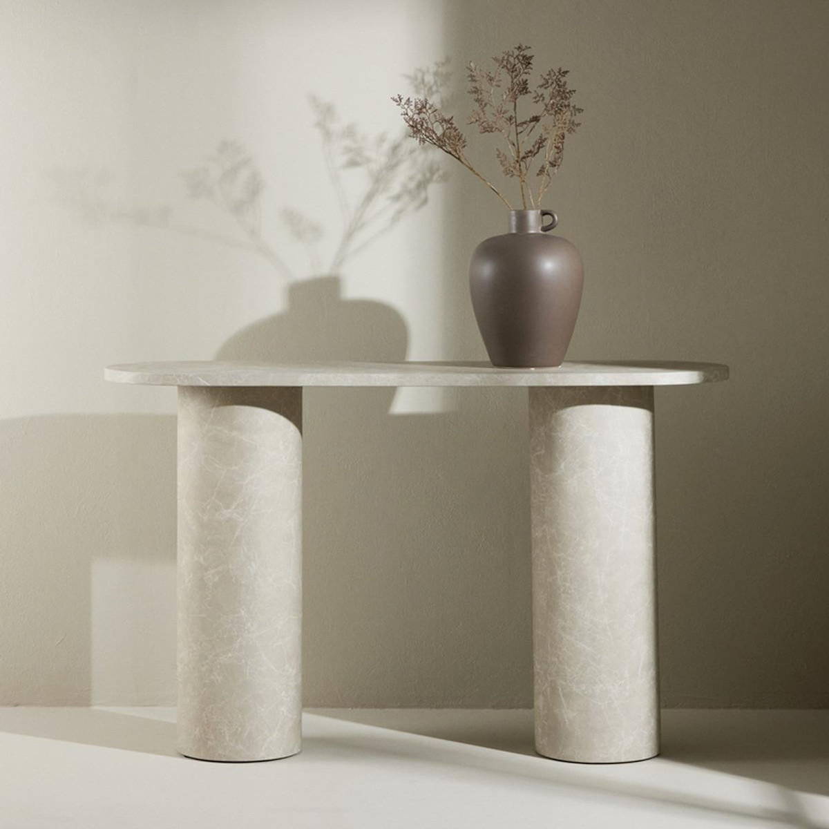 Paris Prix Console Effet Marbre  Narvik  130cm Beige