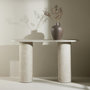 Voir la diapositive 5 : Paris Prix Console Effet Marbre  Narvik  130cm Beige