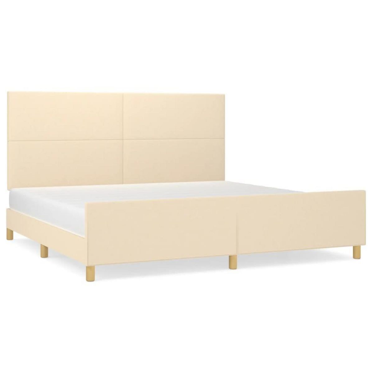 VIDAXL Cadre de lit sans matelas creme 200x200 cm tissu