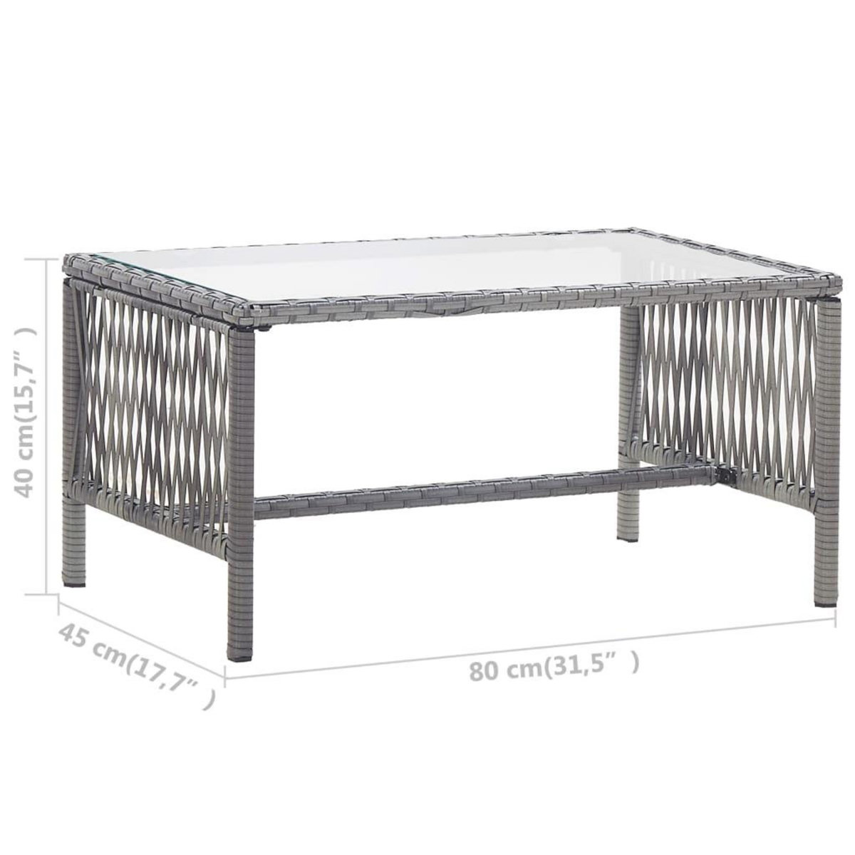 VIDAXL Salon de jardin 4 pcs avec coussin Resine tressee Anthracite