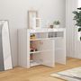 Voir la diapositive 3 : VIDAXL Buffet avec lumieres LED blanc brillant 115,5x30x75 cm