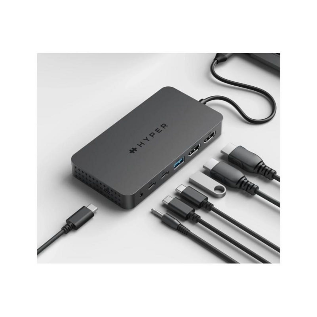 HYPER Adaptateur et convertisseur Hyper HUB USB C 7 EN 1 DOUBLE HDMI 4K HD70002GL