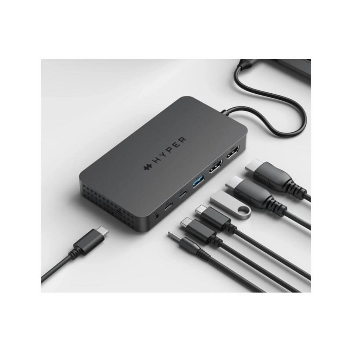 HYPER Adaptateur et convertisseur Hyper HUB USB C 7 EN 1 DOUBLE HDMI 4K HD70002GL