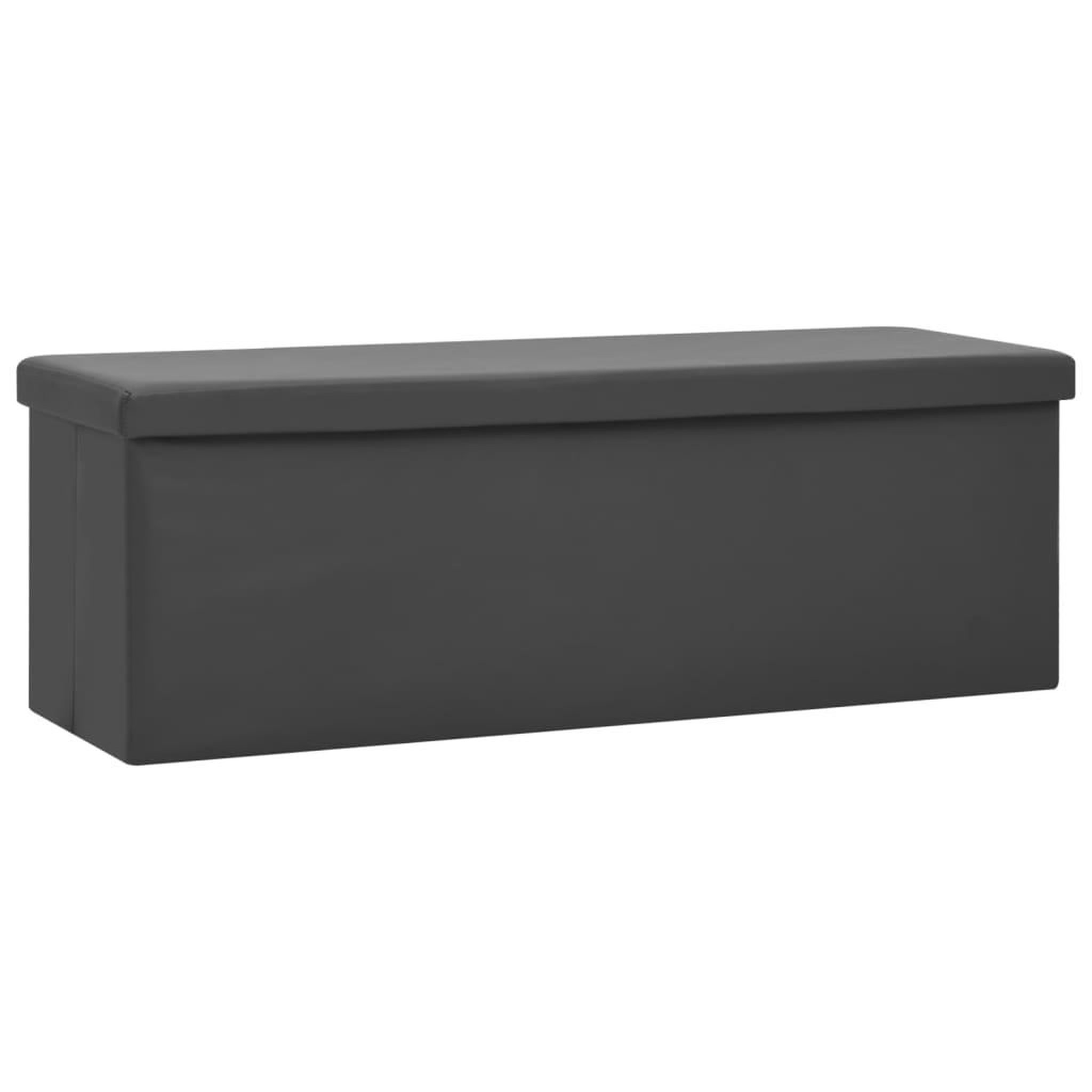 Voir la diapositive 2 : VIDAXL Banc de rangement pliable Gris PVC