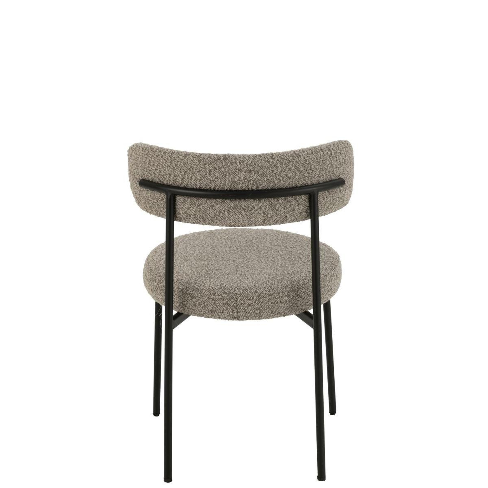 Voir la diapositive 4 : J-LINE Chaise en tissu bouclé  aldo  76cm gris