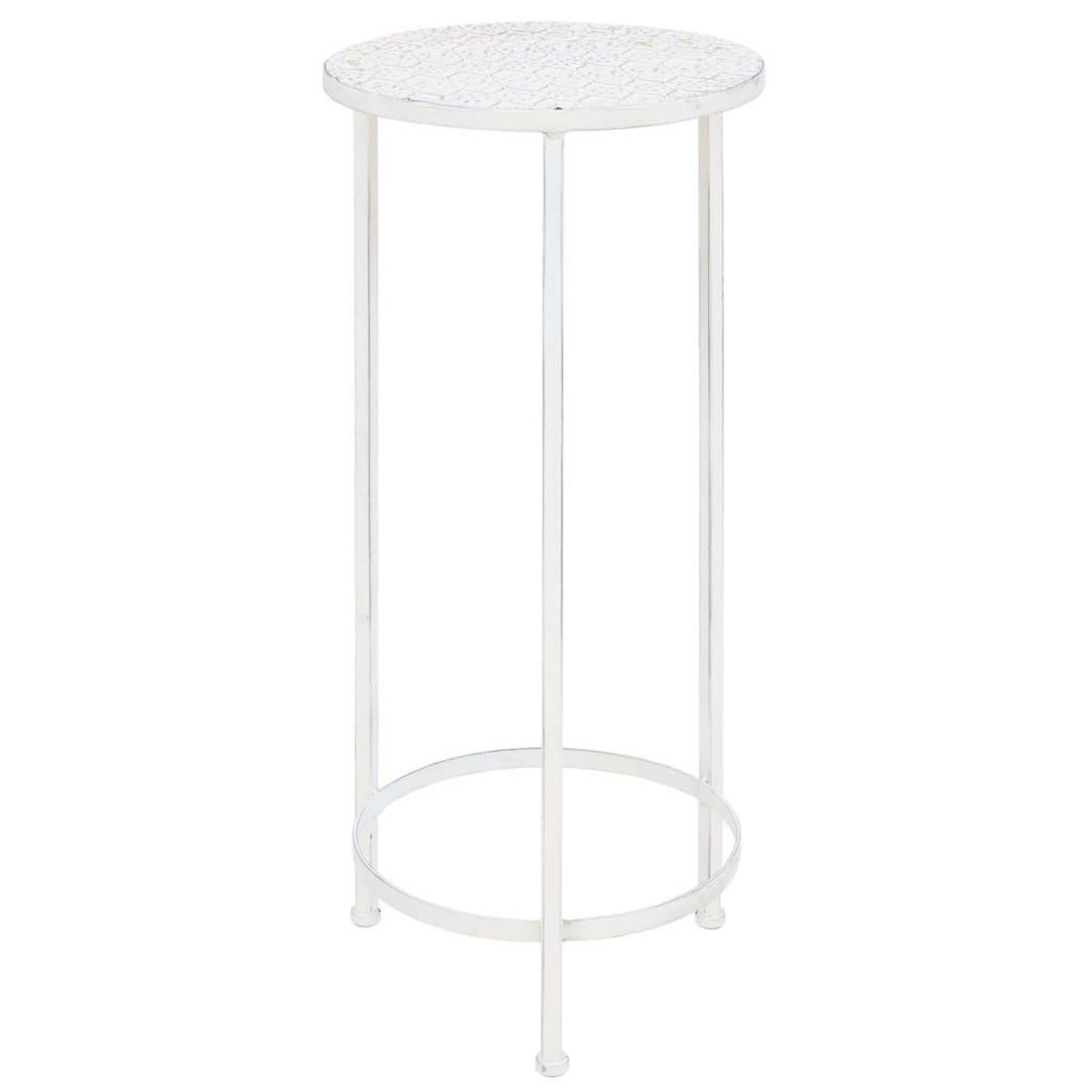 VIDAXL Support de plantes 3 pcs Style vintage Metal Blanc antique