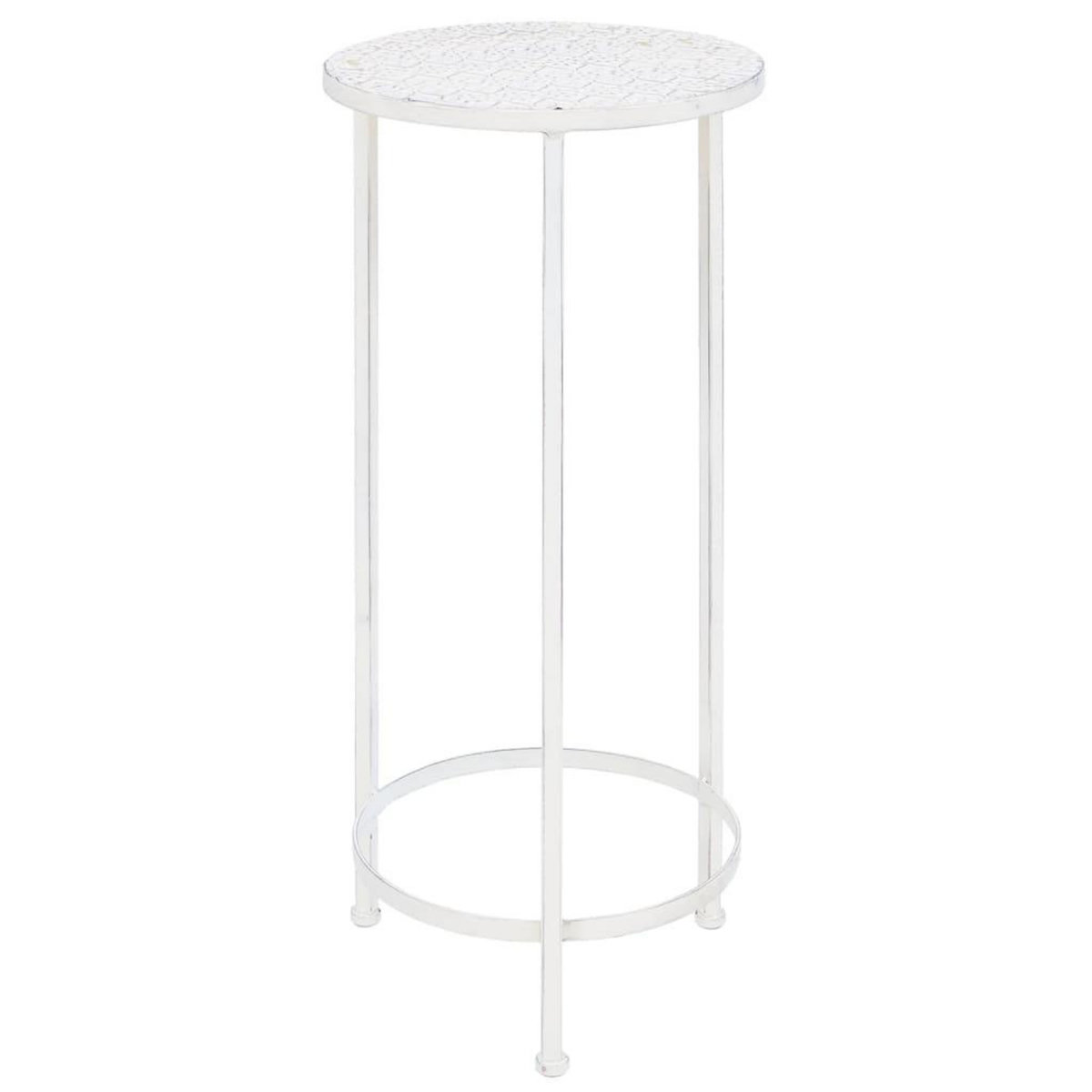 VIDAXL Support de plantes 3 pcs Style vintage Metal Blanc antique