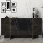 Voir la diapositive 3 : Habitat et Jardin Buffet en bois  Veyron  - 180 x 46 x 75 cm - Noir Or
