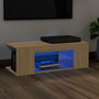 Voir la diapositive 1 : VIDAXL Meuble TV avec lumieres LED chene sonoma 90x39x30 cm