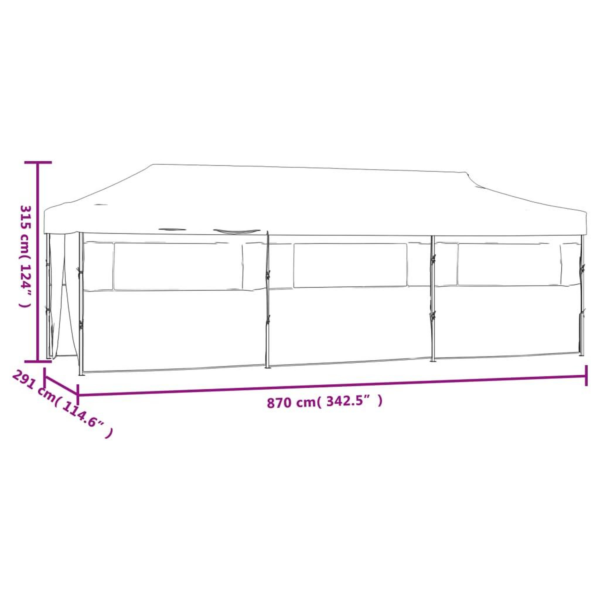 Voir la diapositive 6 : VIDAXL Tente de reception escamotable avec 8 parois 3 x 9 m Blanc