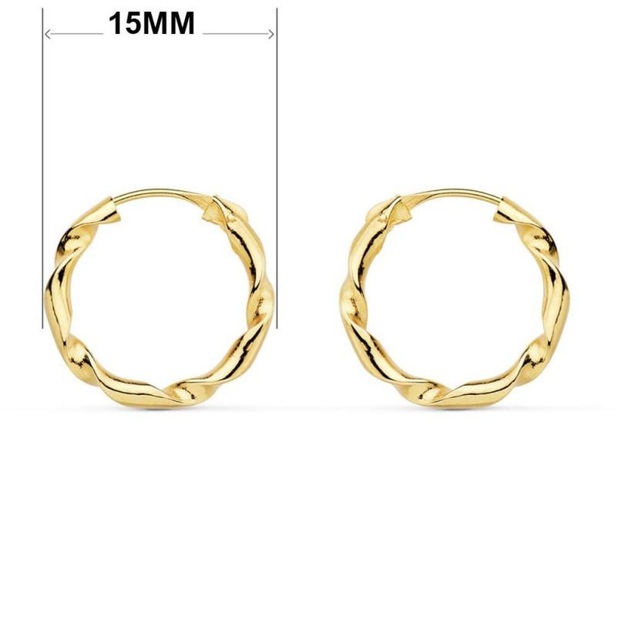 Voir la diapositive 4 : L'ATELIER D'AZUR Boucles d'Oreilles Créoles Or 18 Carats 750/000 Jaune - Torsadées