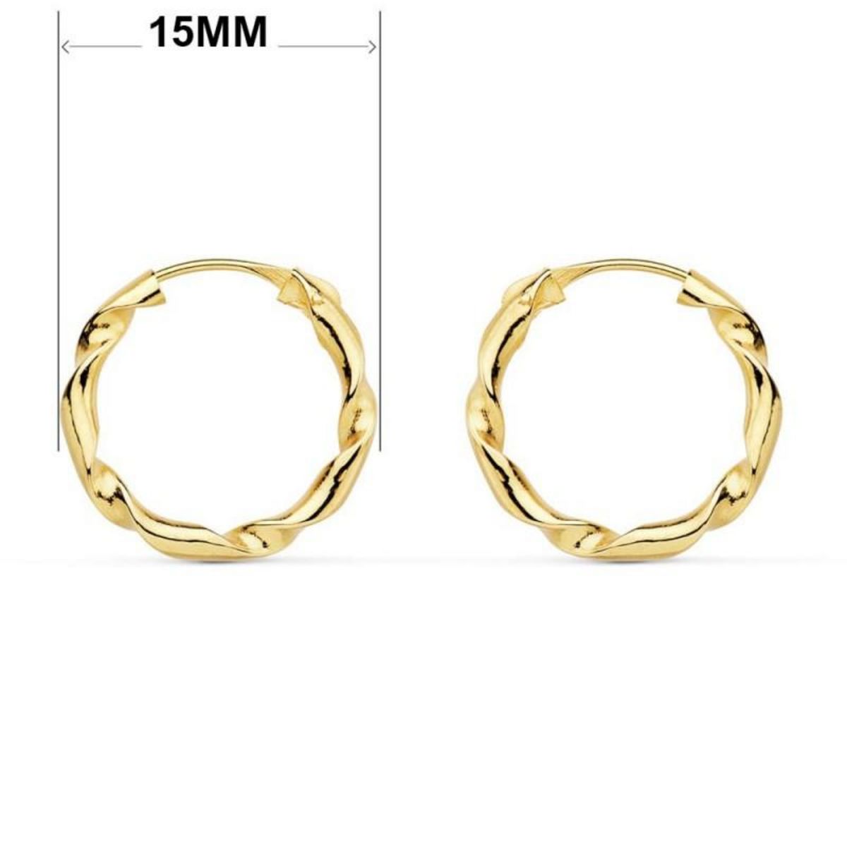 L'ATELIER D'AZUR Boucles d'Oreilles Créoles Or 18 Carats 750/000 Jaune - Torsadées