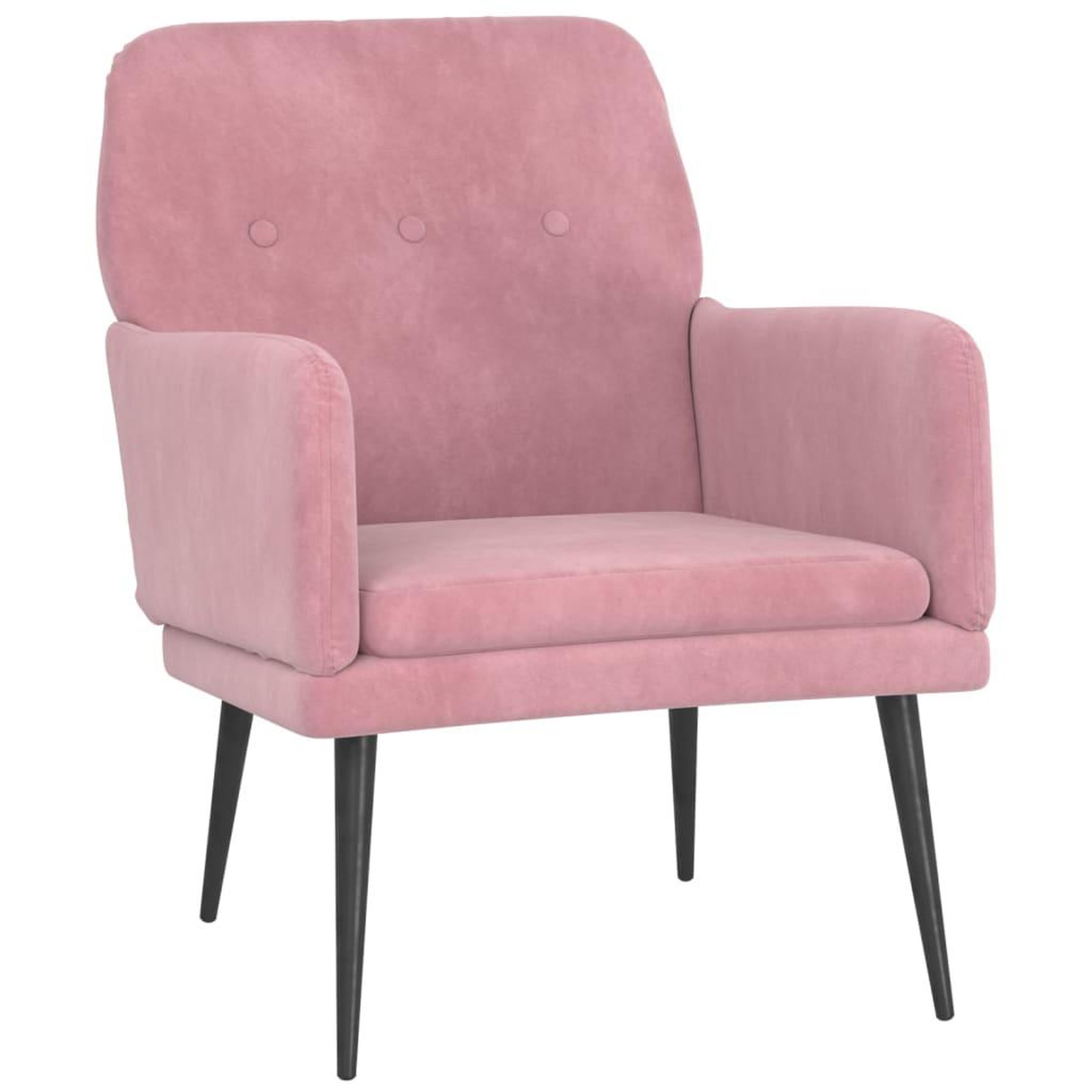 Voir la diapositive 2 : VIDAXL Fauteuil Rose 62x79x79 cm Velours
