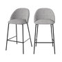 Voir la diapositive 1 : Rendez vous déco Lot de 2 chaises pour îlot central 66 cm en tissu chiné gris clair-Karl
