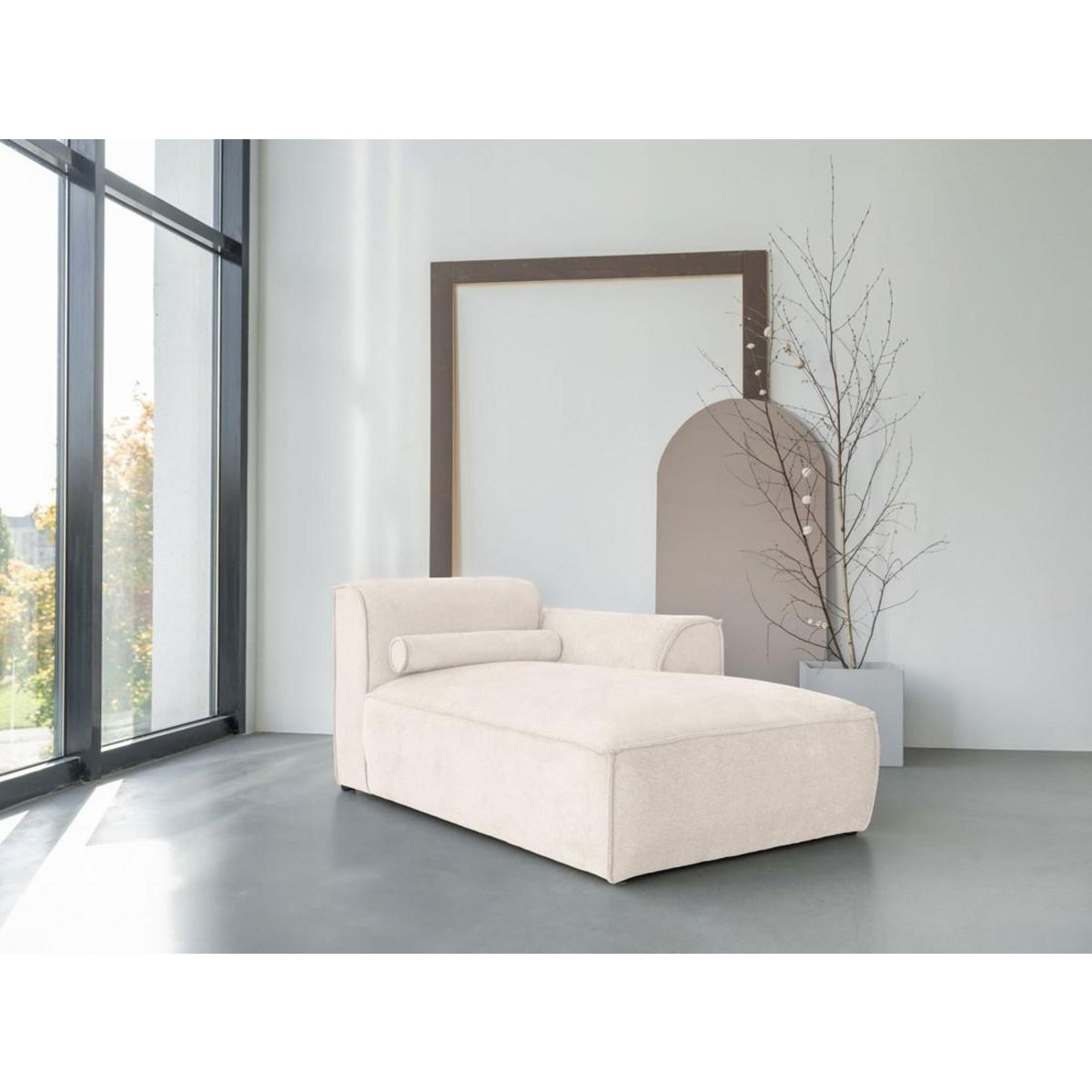 BEST MOBILIER Felix - module d'assise méridienne droit en tissu texturé