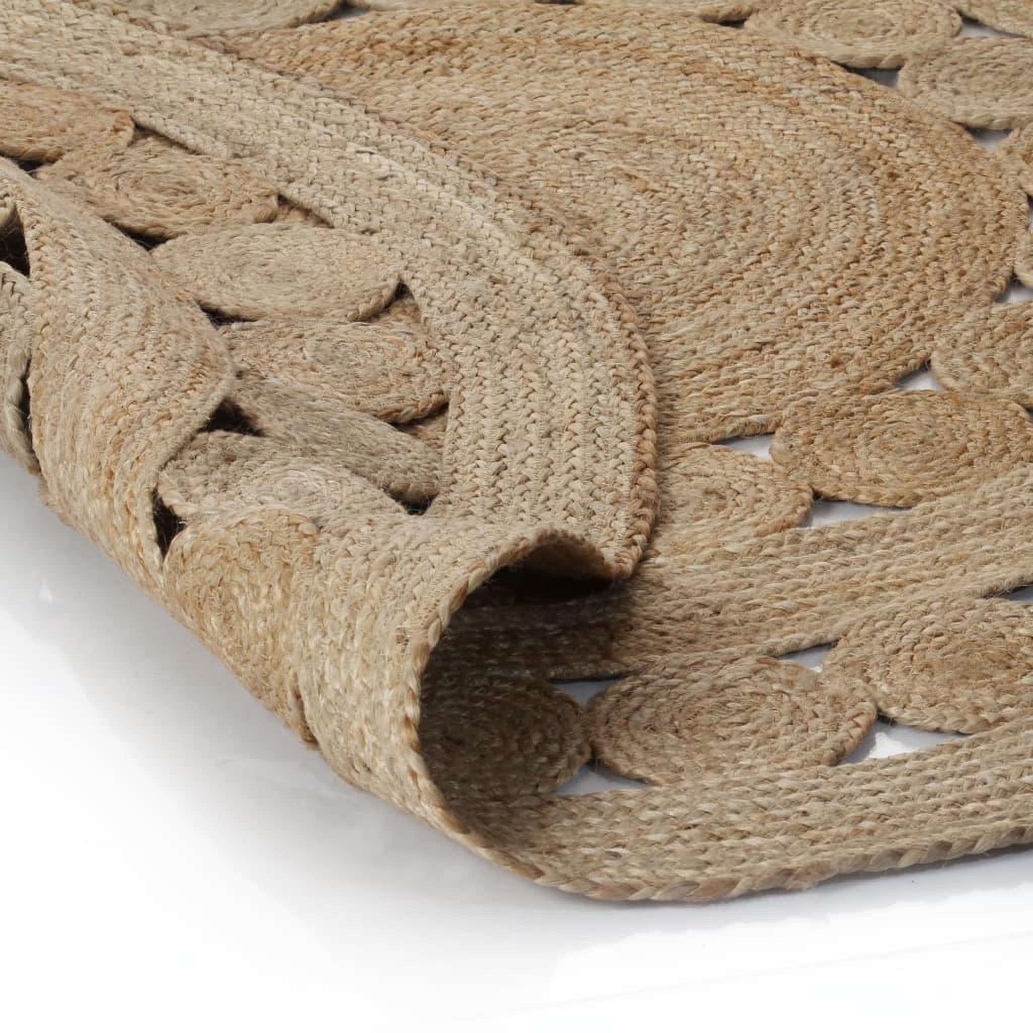 Voir la diapositive 2 : VIDAXL Tapis Jute design tresse 150 cm rond