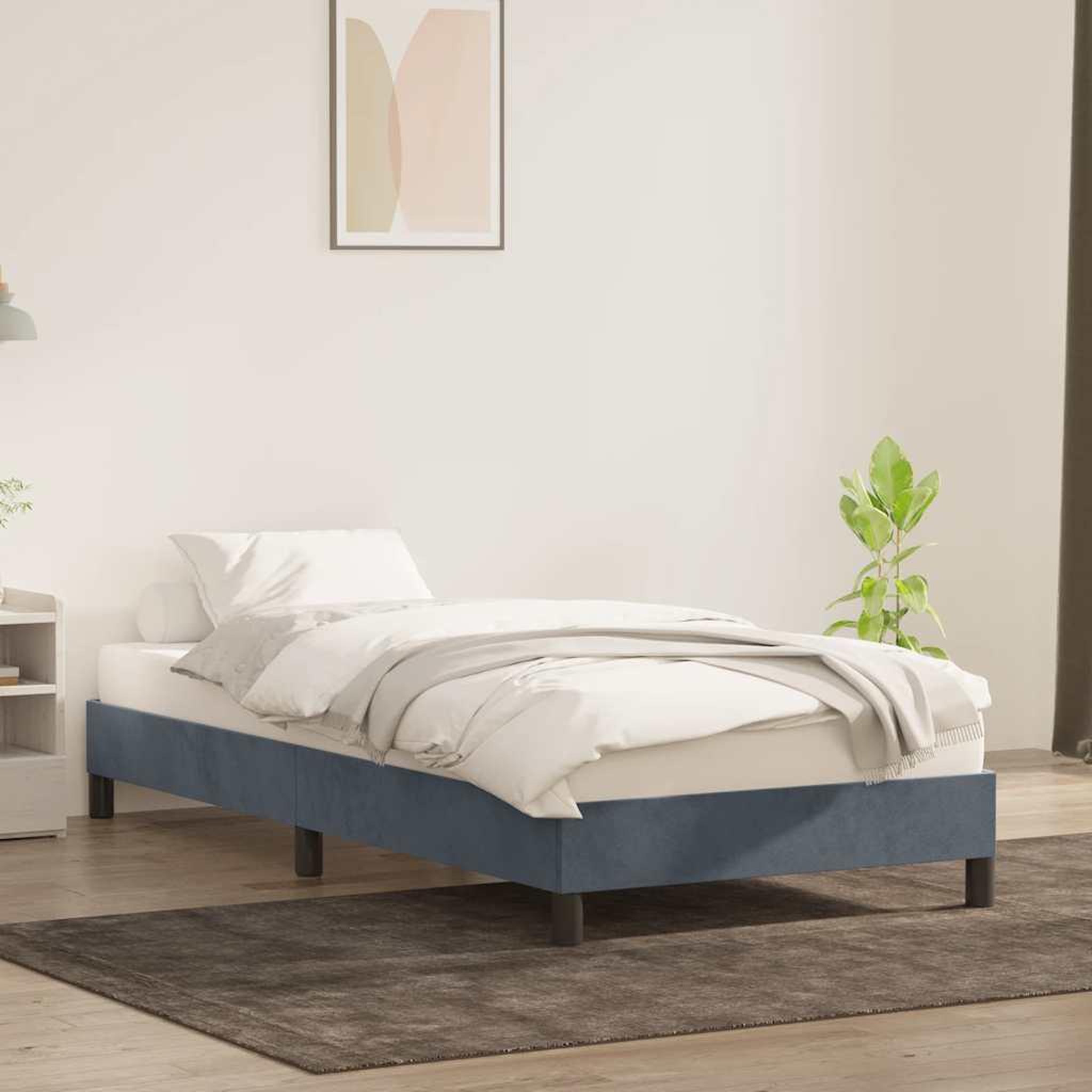 Voir la diapositive 3 : VIDAXL Cadre de lit sans matelas gris fonce 100x220 cm velours