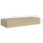Voir la diapositive 6 : VIDAXL Etagere a tiroir murale chene 60x23,5x10 cm MDF