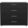 Voir la diapositive 2 : MARKET24 Commode - 4 tiroirs - Noir - L80,2 x P40,25 x H68,1 cm
