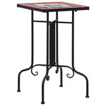 VIDAXL Table de bistro mosaïque Terre cuite et blanc Ceramique