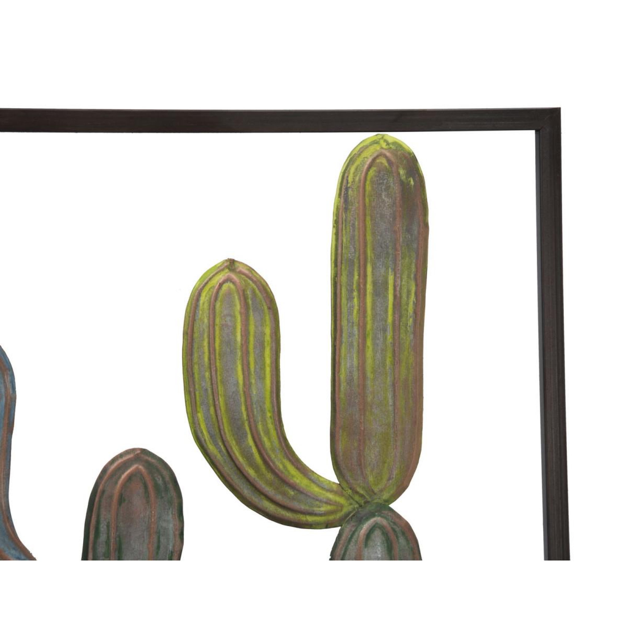 Voir la diapositive 5 : Paris Prix Déco murale encadrée en métal  cactus  50cm multicolore