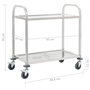 Voir la diapositive 6 : VIDAXL Chariot de cuisine a 2 niveaux 96,5x55x90 cm Acier inoxydable