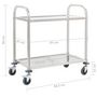 Voir la diapositive 6 : VIDAXL Chariot de cuisine a 2 niveaux 96,5x55x90 cm Acier inoxydable