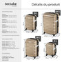 Voir la diapositive 6 : tectake Set de valises rigides 4 pièces en plastique ABS robuste, pèse-bagages et une étiquette de valise incluses champagne