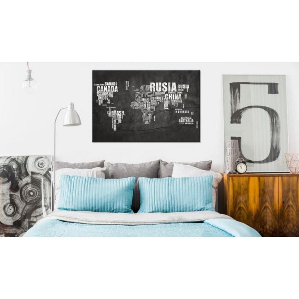 Paris Prix Tableau en Liège  Carte du Monde - Spanish Geography en Espagnol