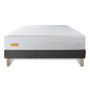 Voir la diapositive 2 : SEPTNUITS Matelas + sommier gris Memo Bio Mousse à mémoire de forme 5 zones de confort Maxi épaisseur Déhoussable