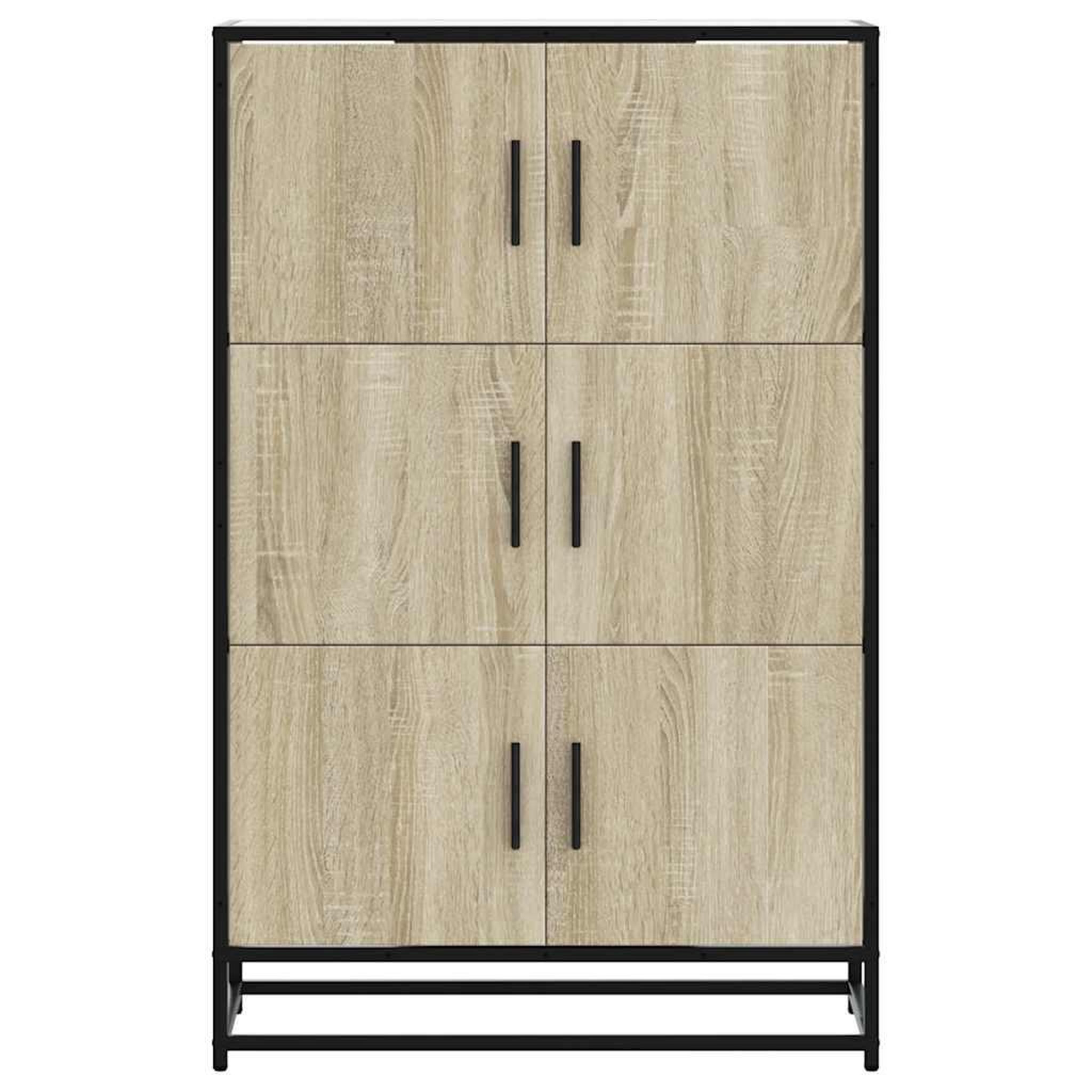 Voir la diapositive 4 : VIDAXL Buffet haut chene sonoma 68x35x106,5 cm bois ingenierie metal