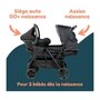 Voir la diapositive 1 : BAMBISOL Poussette double jumeaux - BAMBISOL - Combiné Poussette Double + Siege Auto I-size - 4 roues - Noir