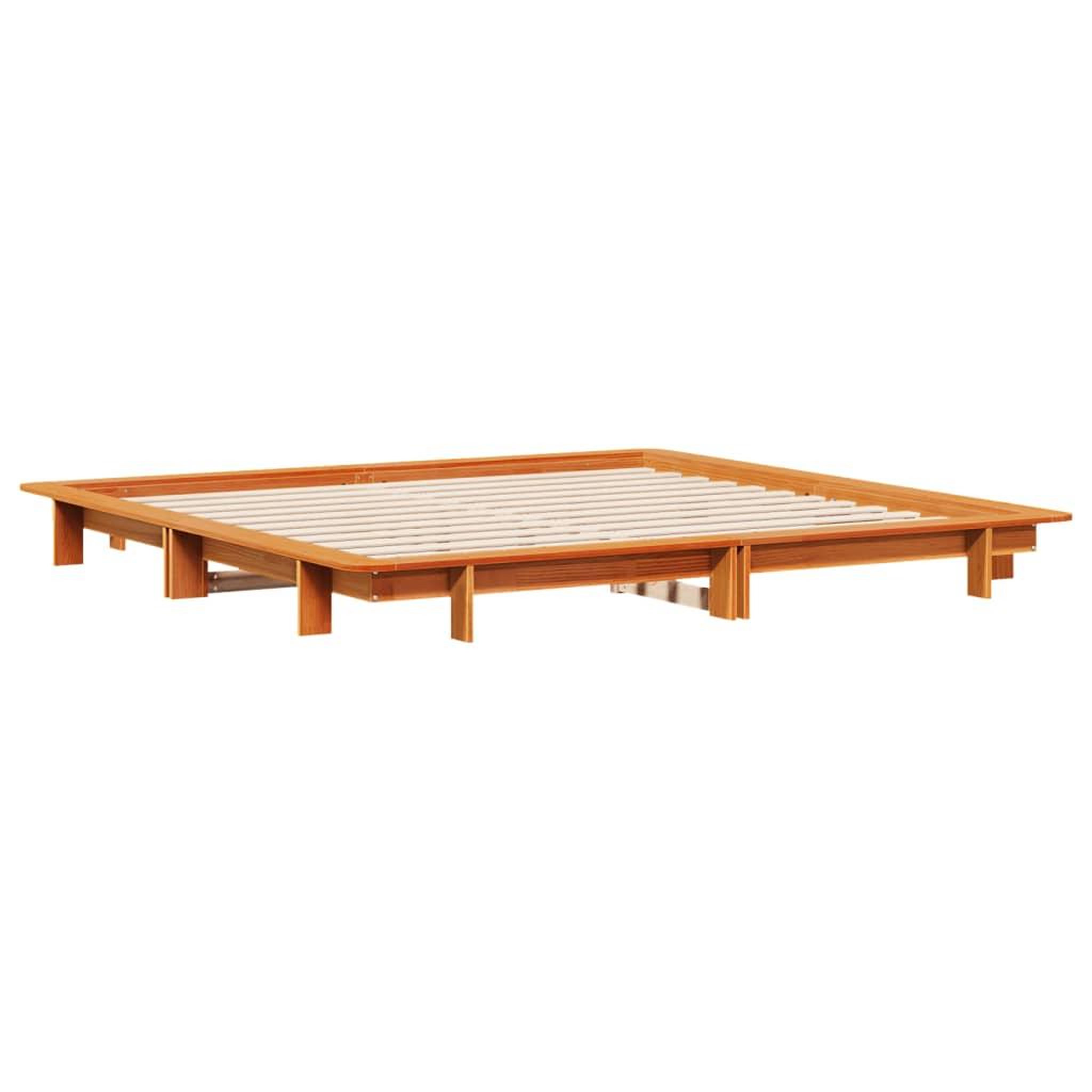 Voir la diapositive 3 : VIDAXL Cadre de lit sans matelas cire marron 160x200cm bois pin massif