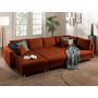 Voir la diapositive 3 : LISA DESIGN Rune - canapé panoramique - avec pouf d'appoint - 7 places - style scandinave - droit