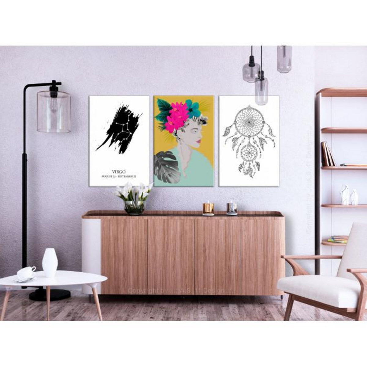 Paris Prix Tableau Imprimé  Superstitions 3 Panneaux  60x120cm