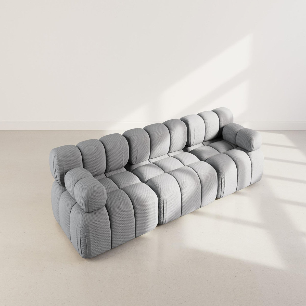 LISA DESIGN Ruby - canapé droit modulable 3 places en velours texturé