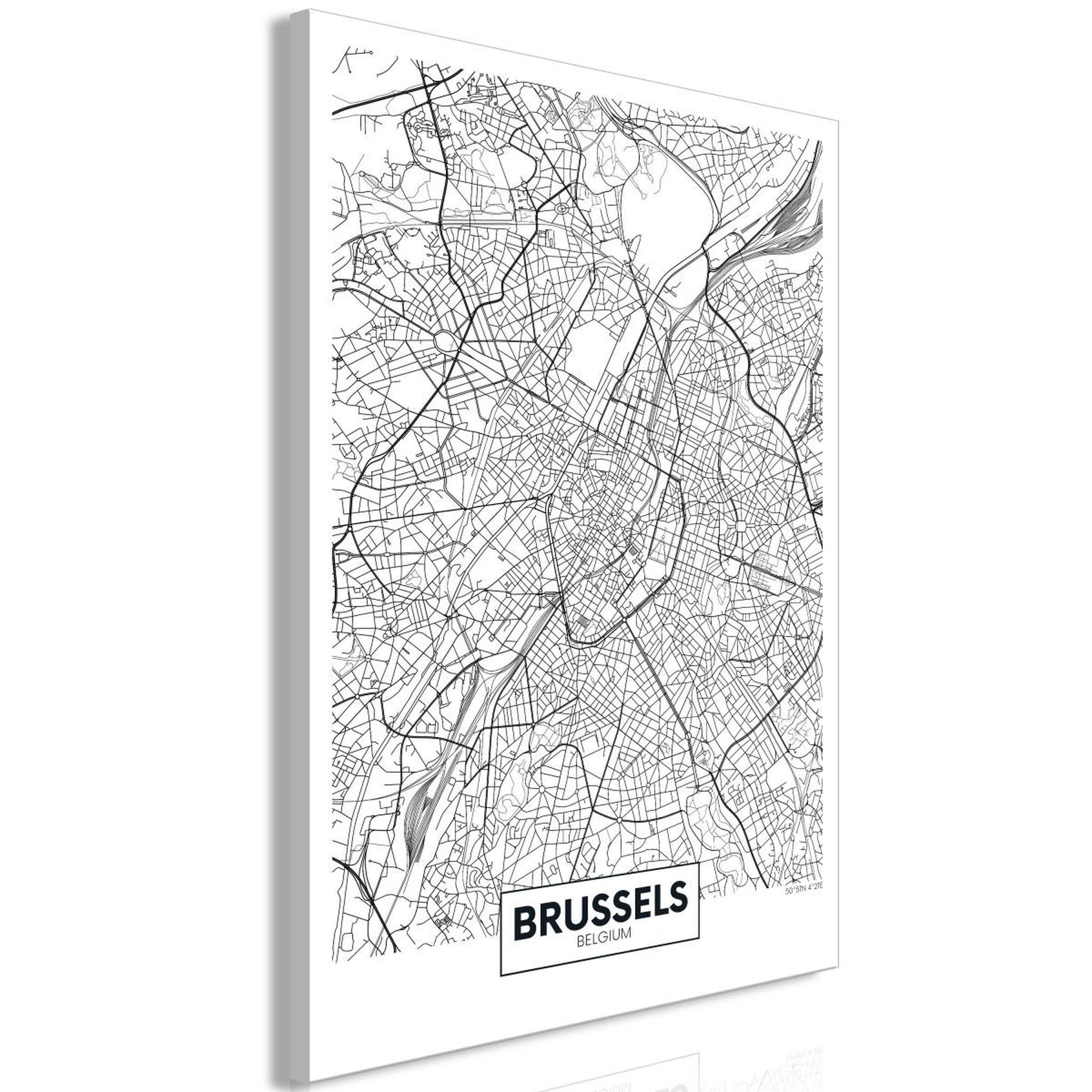 Voir la diapositive 1 : Paris Prix Tableau imprimé  map of brussels