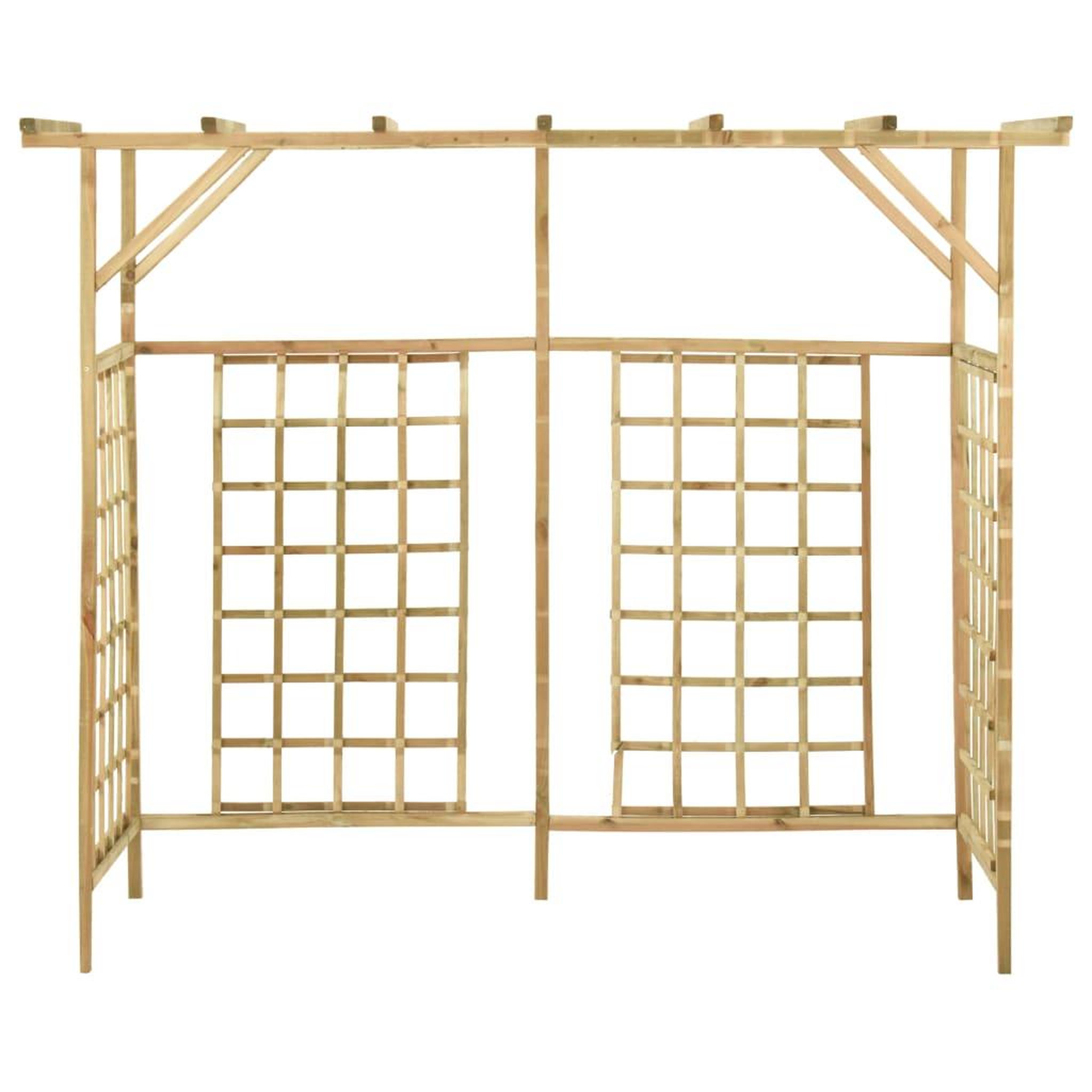 Voir la diapositive 3 : VIDAXL Pergola de jardin pour poubelles triples Bois de pin impregne