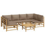 Voir la diapositive 3 : VIDAXL Salon de jardin 7 pcs avec coussins taupe bambou