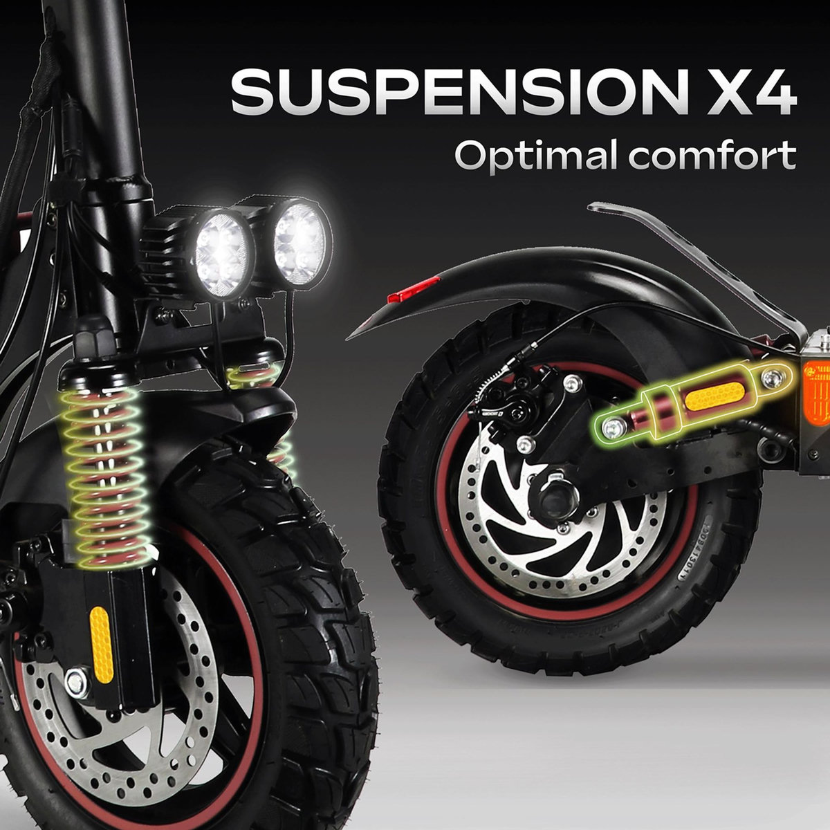 EZWAY Trottinette Électrique Adulte  EBOOST INFINITY –  Moteur 1300W -  Autonomie Jusqu'a 80 km - Pneu Cross 10  Tubeless - Batterie 54V/20Ah - Poids 23Kg