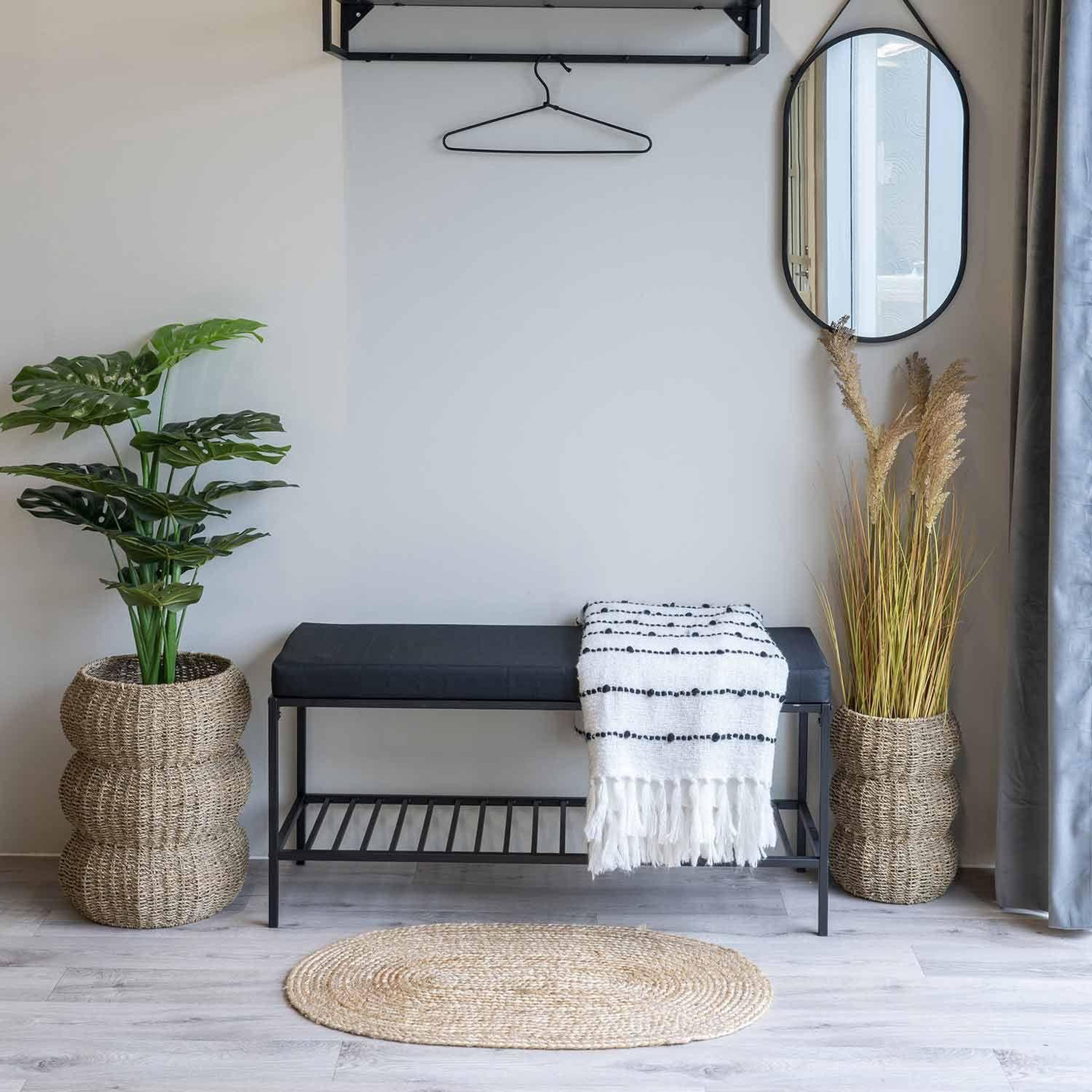 Voir la diapositive 4 : HOUSE NORDIC Tapis ovale en jute naturel 50 x 80 cm