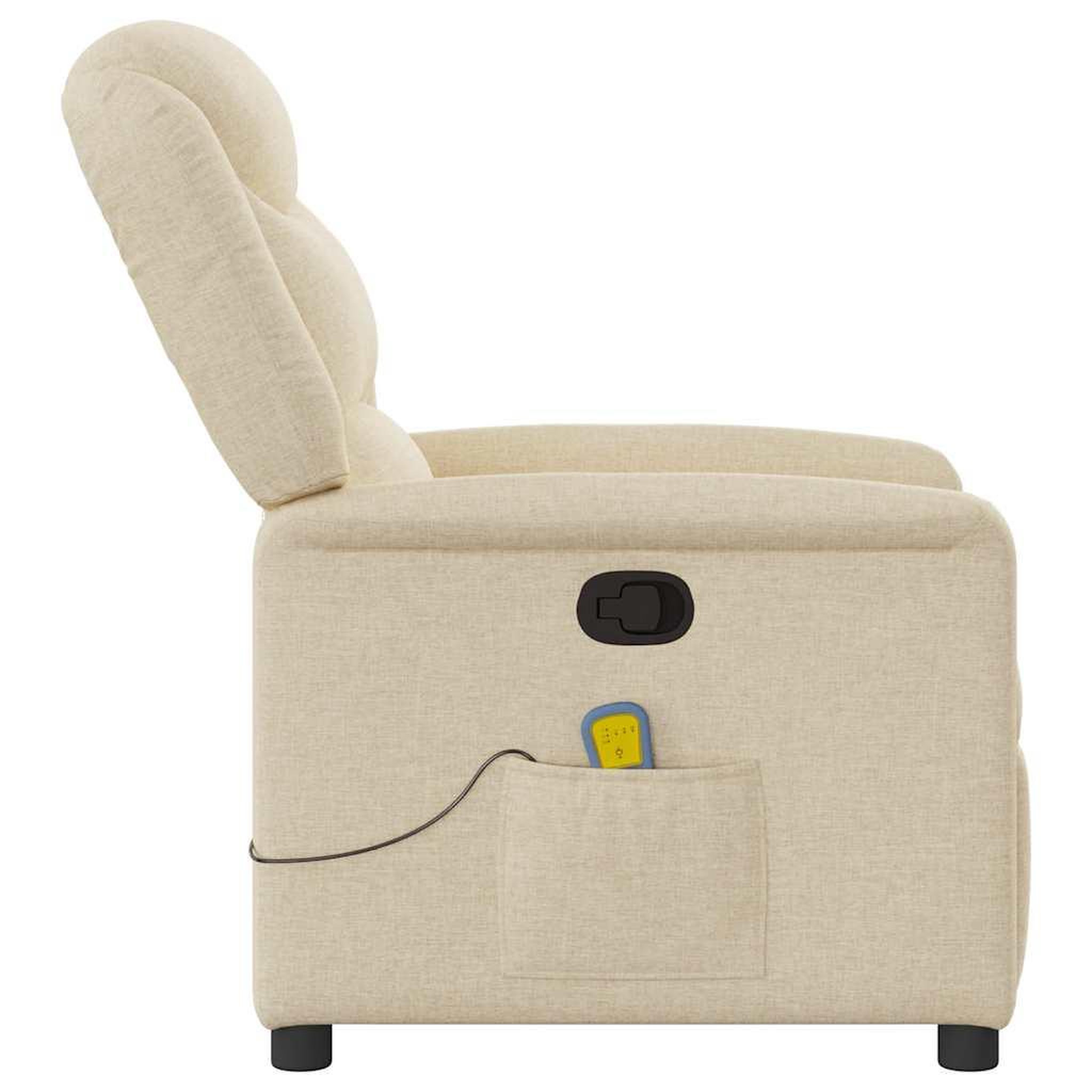 Voir la diapositive 4 : VIDAXL Fauteuil de massage inclinable Creme Tissu