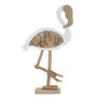 Voir la diapositive 1 : Paris Prix Statue Flamant Rose en Bois  Tanoak  56cm Naturel & Blanc