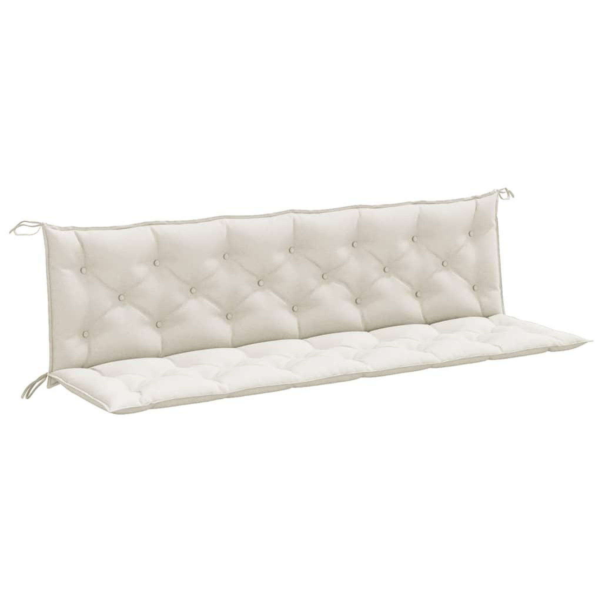 Voir la diapositive 2 : VIDAXL Coussins de banc de jardin lot de 2 creme melange tissu