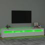Voir la diapositive 4 : VIDAXL Meuble TV avec lumieres LED Blanc 240x35x40 cm