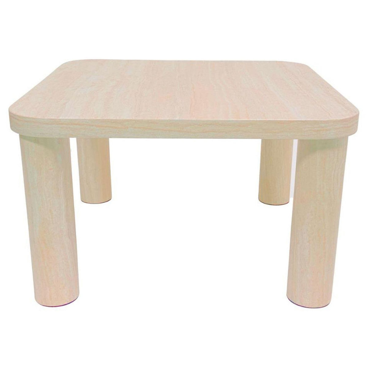 TOILINUX Table basse carrée effet travertin GÖRAN - Beige