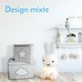 Voir la diapositive 4 : Monsieur Bébé Boite de rangement, coffre à jouets pour enfant avec couvercle - 33 x 33 x 33 cm - Gris Étoile