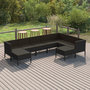 Voir la diapositive 1 : VIDAXL Salon de jardin 9 pcs avec coussins Resine tressee Noir