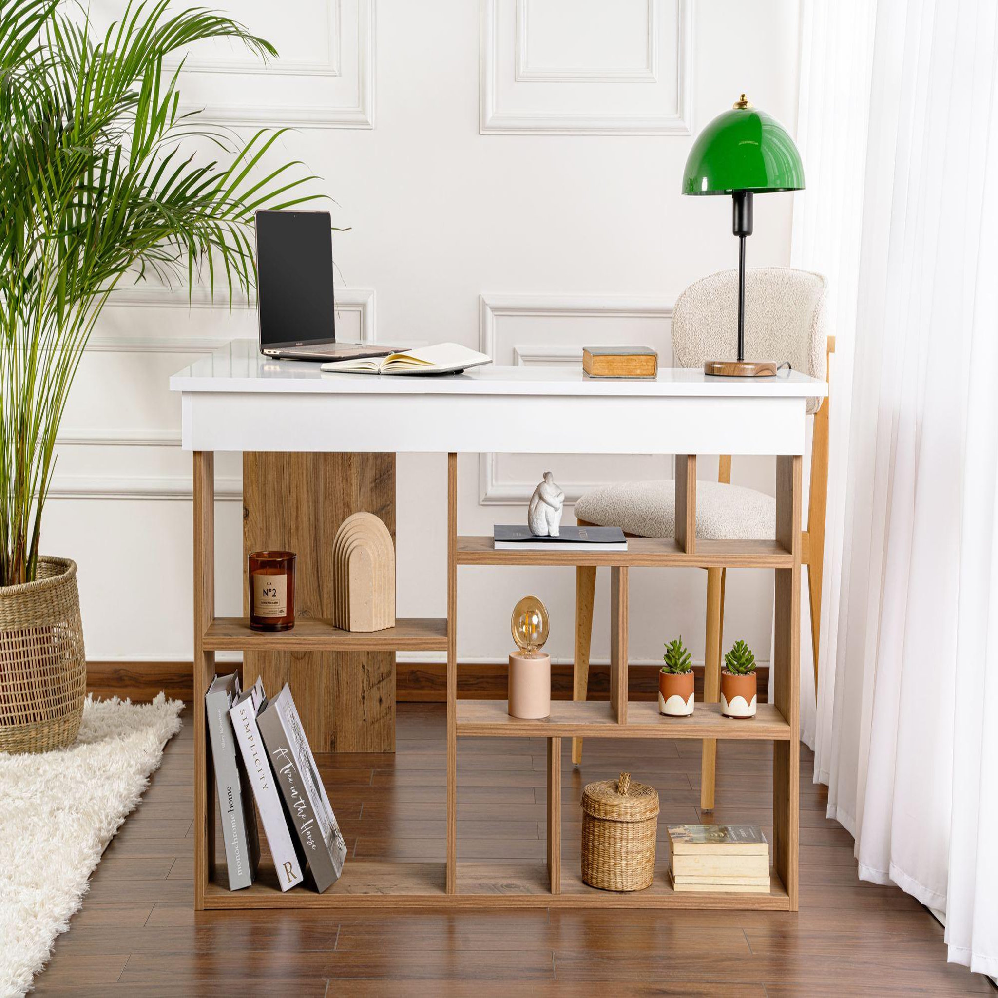 Voir la diapositive 4 : Habitat et Jardin Bureau d'étude en bois  vesper  - 130 x 120 x 72 cm - pin blanc de l'atlantique